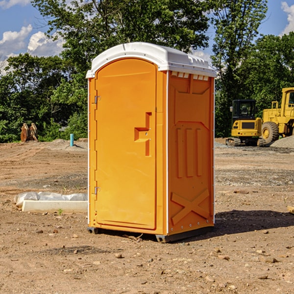 how often are the portable restrooms cleaned and serviced during a rental period in Wakefield NE